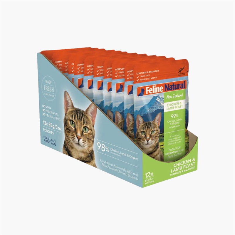 Feline Natural Chicken & Lamb Pate Pouch Cat Food (3oz) - CreatureLand