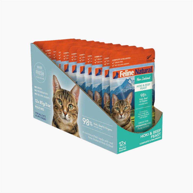Feline Natural Hoki & Beef Pate Pouch Cat Food (3oz) - CreatureLand