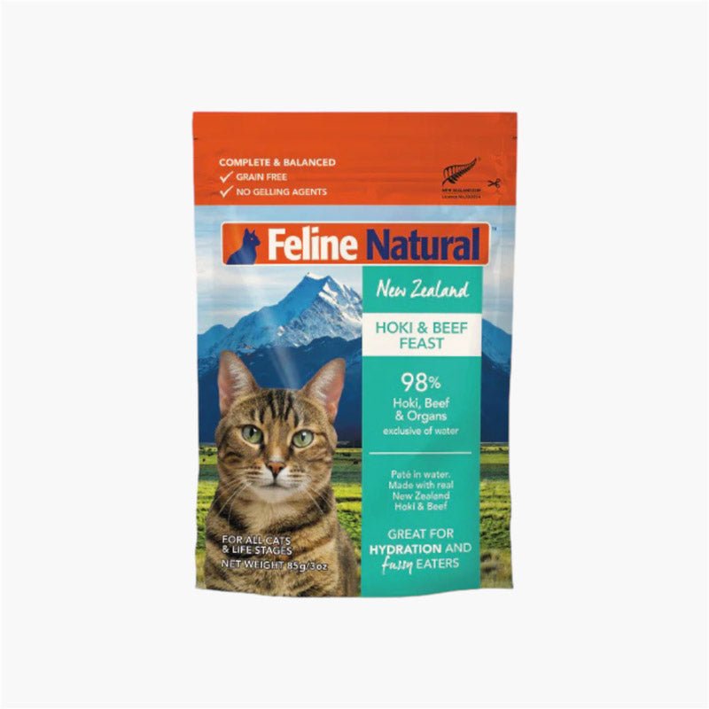 Feline Natural Hoki & Beef Pate Pouch Cat Food (3oz) - CreatureLand