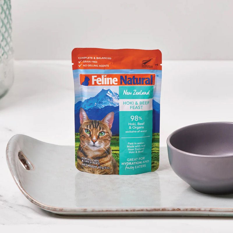 Feline Natural Hoki & Beef Pate Pouch Cat Food (3oz) - CreatureLand