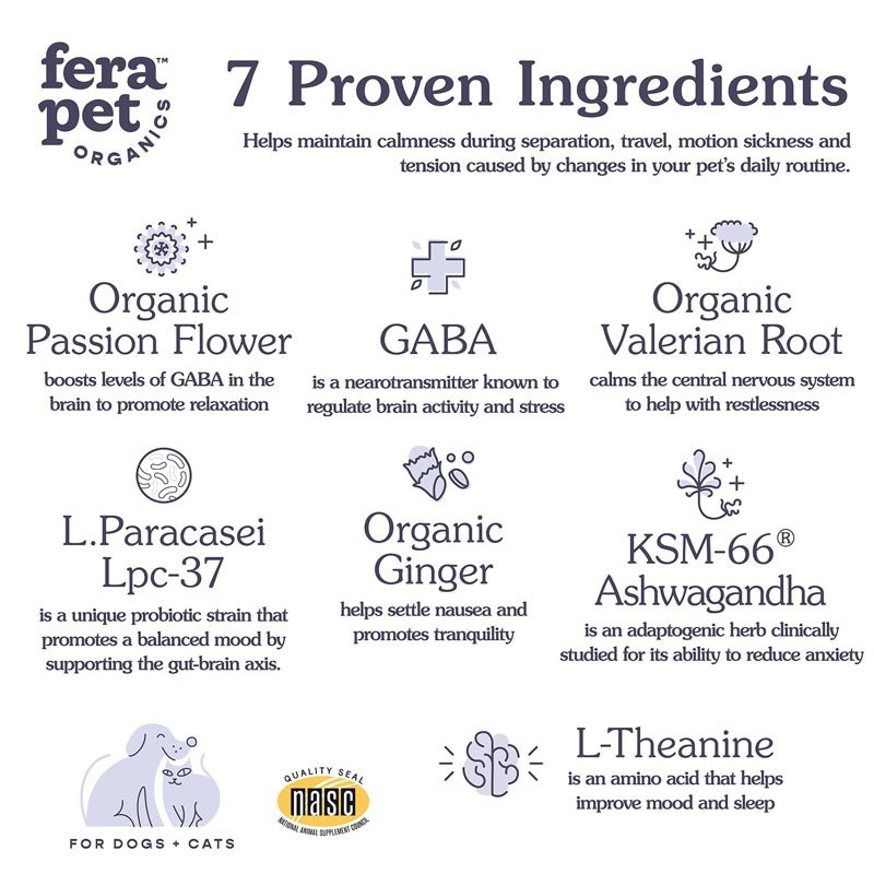 Fera Pet Organics Calming Support for Dogs and Cats - CreatureLand