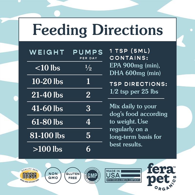 Fera Pet Organics Fish Oil For Dogs and Cats (2 Sizes) - CreatureLand