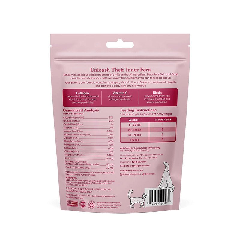 Fera Pet Organics Skin + Coat Goat Milk Topper For Dogs & Cats (180g) - CreatureLand
