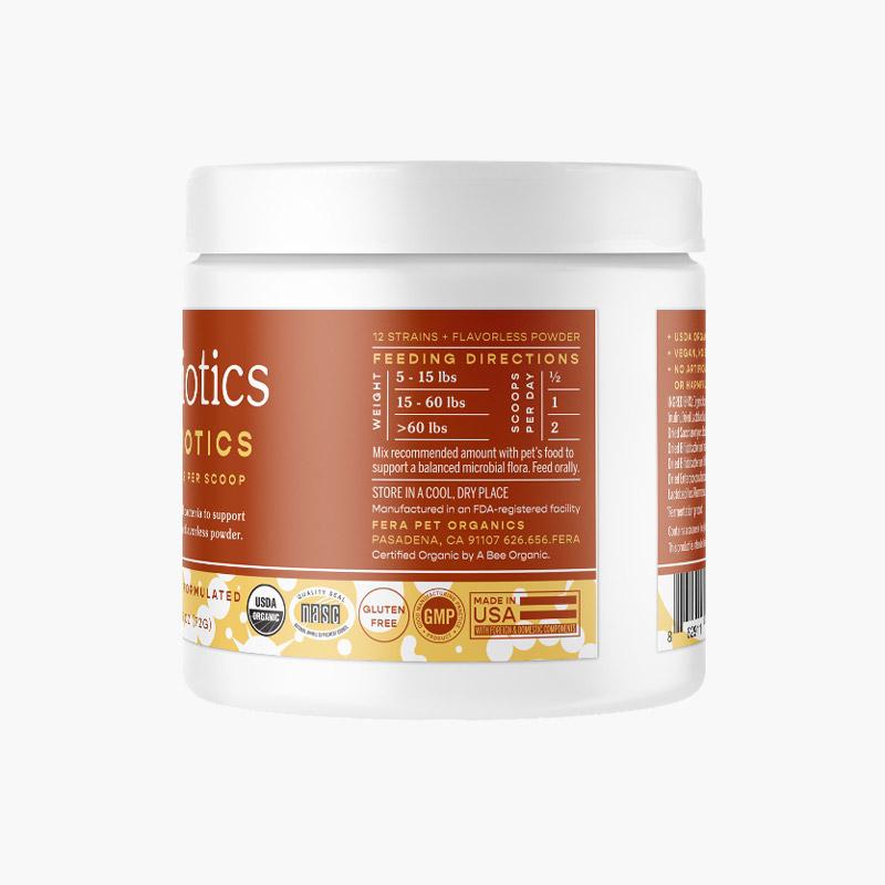 Fera Pet Organics USDA Organic Probiotics with Prebiotics For Dogs and Cats - 72g - CreatureLand