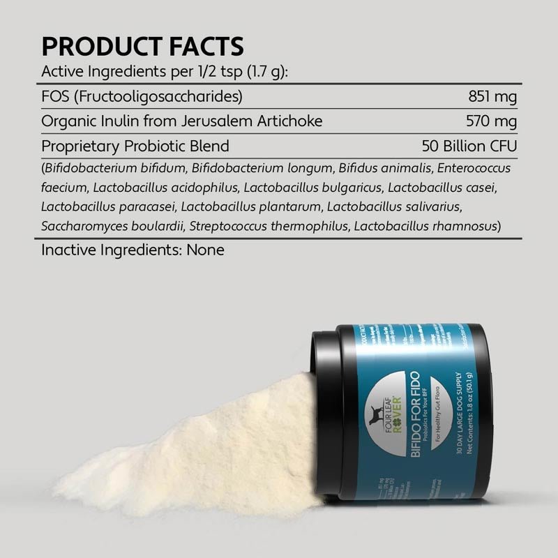 Four Leaf Rover BIFIDO FOR FIDO - Multi-Strain Probiotics With Organic Prebiotics - CreatureLand