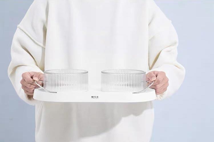 Furrytail Doubowl Pet Food Bowls (2 Colours) - CreatureLand