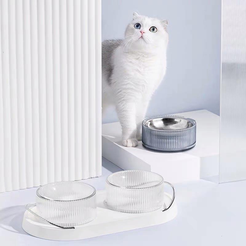 Furrytail Doubowl Pet Food Bowls (2 Colours) - CreatureLand