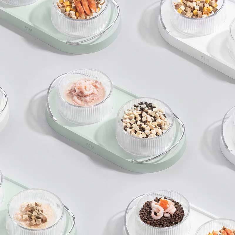 Furrytail Doubowl Pet Food Bowls (2 Colours) - CreatureLand