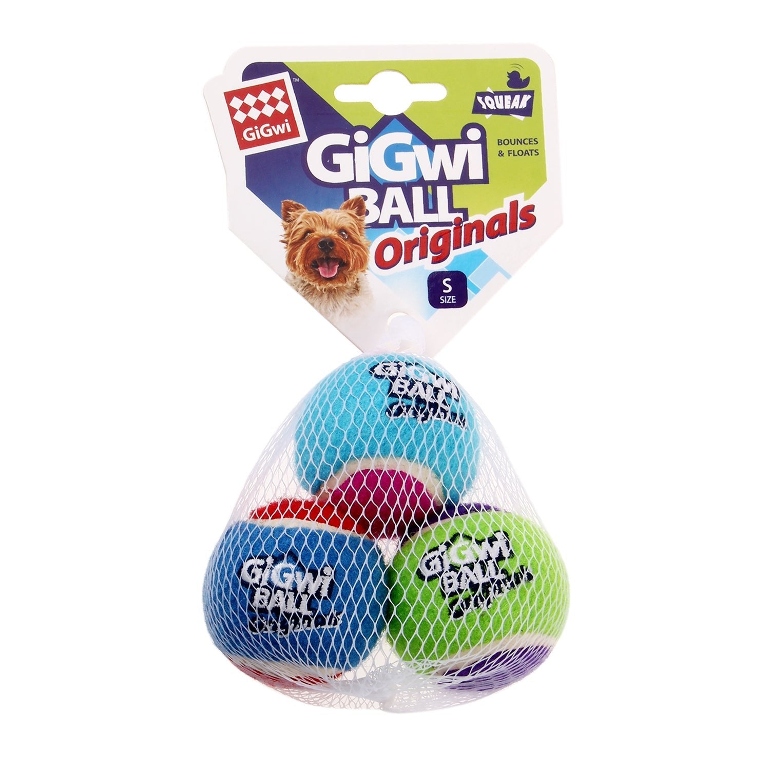 Gigwi Pet Dog Toy Tennis Ball - (3 Sizes) | Pack Of 3 Assorted Colours - CreatureLand