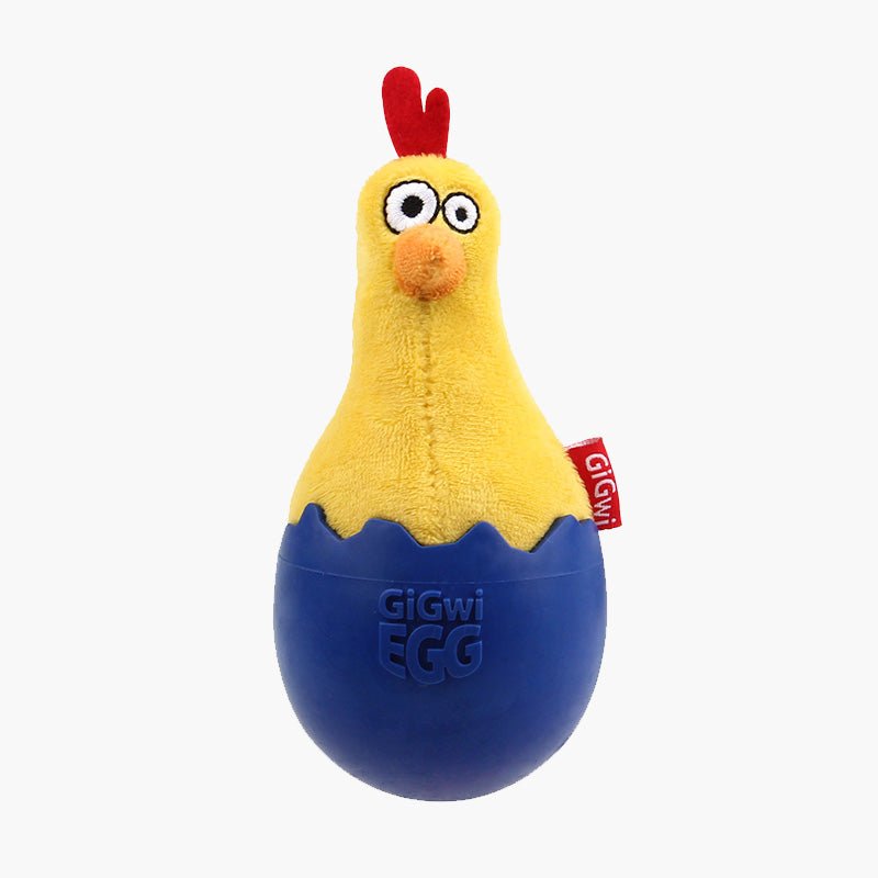 Gigwi Pet Egg Wobble TPR & Plush Dog Toy - Chicken - CreatureLand