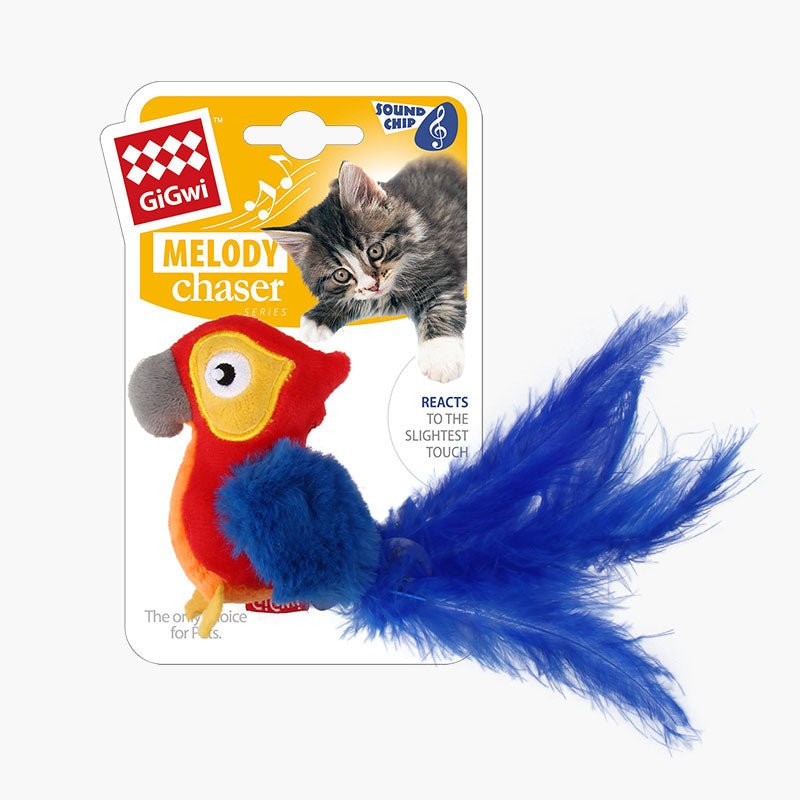 Gigwi Pet Melody Chaser Motion Activated Cat Toy - Parrot - CreatureLand