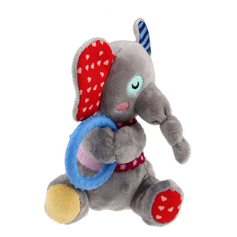 Gigwi Pet Plush Friendz Crinkly TPR Ring Dog Toy - Elephant - CreatureLand