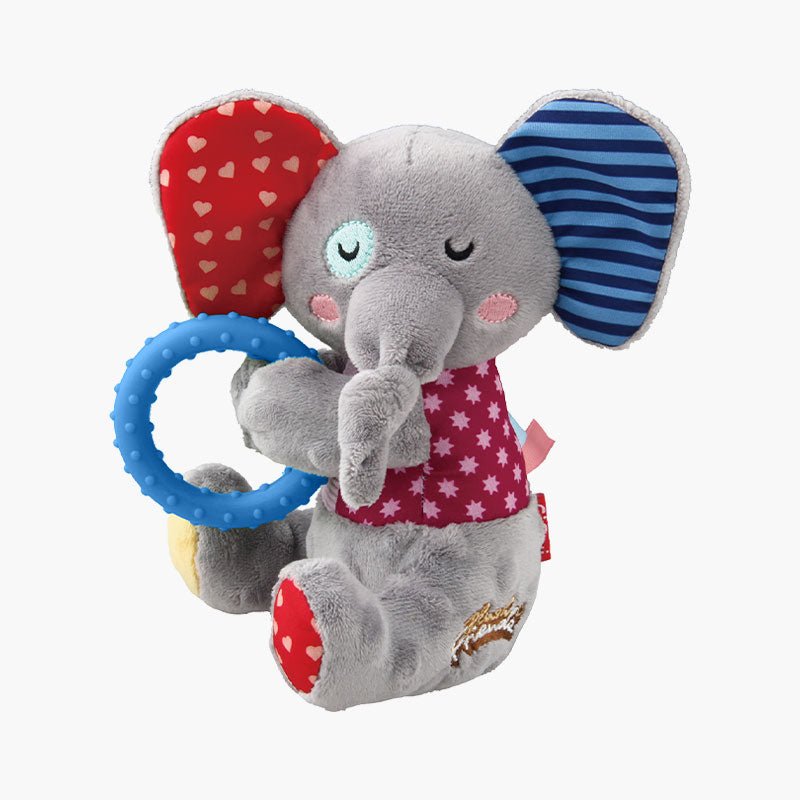 Gigwi Pet Plush Friendz Crinkly TPR Ring Dog Toy - Elephant - CreatureLand