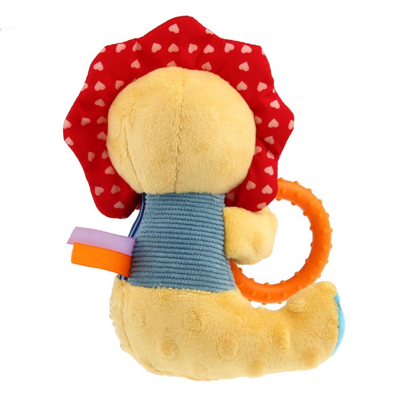 Gigwi Pet Plush Friendz Crinkly TPR Ring Dog Toy - Lion - CreatureLand