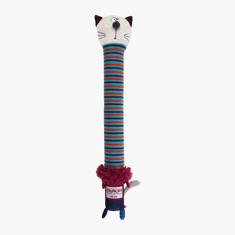 Gigwi Pet Plush Friendz Crunchy Neck Dog Toy - Cat - CreatureLand