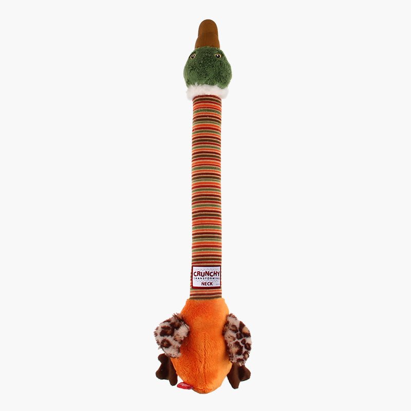 Gigwi Pet Plush Friendz Crunchy Neck Dog Toy - Duck - CreatureLand