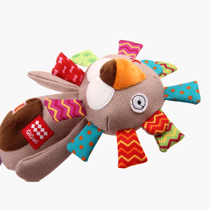 Gigwi Pet Plush Friendz TPR Johnny Stick Dog Toy - Lion - CreatureLand