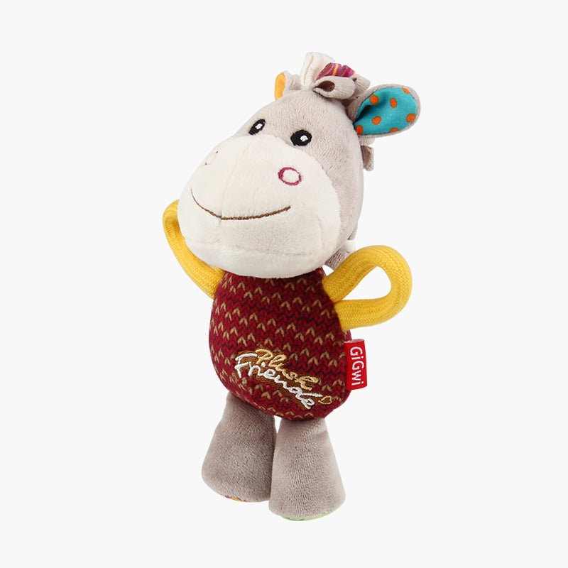 Gigwi Pet Plush Friendz Tug Dog Toy - Donkey - CreatureLand