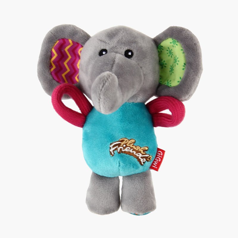 Gigwi Pet Plush Friendz Tug Dog Toy - Elephant - CreatureLand