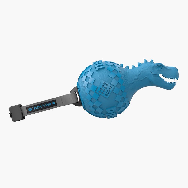 Gigwi Pet Push To Mute Dinoball T-Rex Dog Toy - Light Blue - CreatureLand