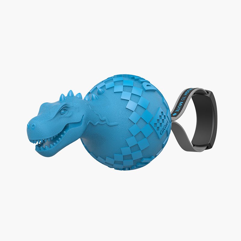 Gigwi Pet Push To Mute Dinoball T-Rex Dog Toy - Light Blue - CreatureLand
