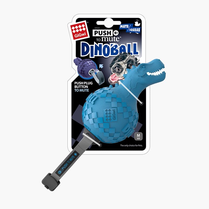 Gigwi Pet Push To Mute Dinoball T-Rex Dog Toy - Light Blue - CreatureLand