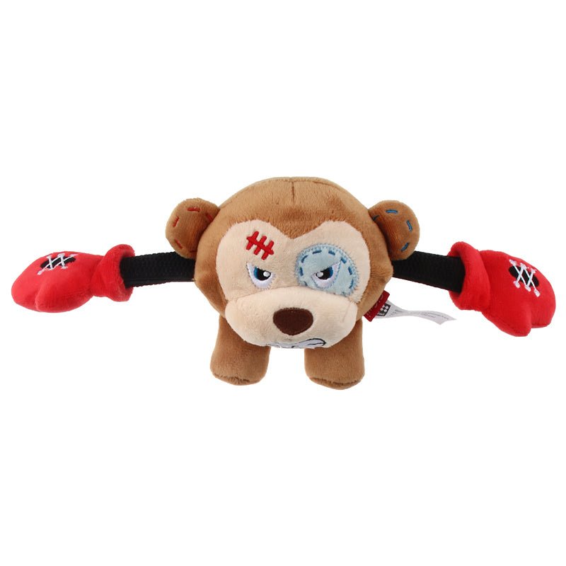 Gigwi Pet Rock Zoo Bungee Plush Dog Toy - Monkey - CreatureLand