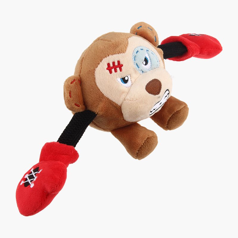 Gigwi Pet Rock Zoo Bungee Plush Dog Toy - Monkey - CreatureLand