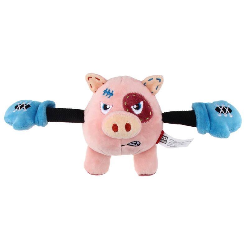 Gigwi Pet Rock Zoo Bungee Plush Dog Toy - Pig - CreatureLand