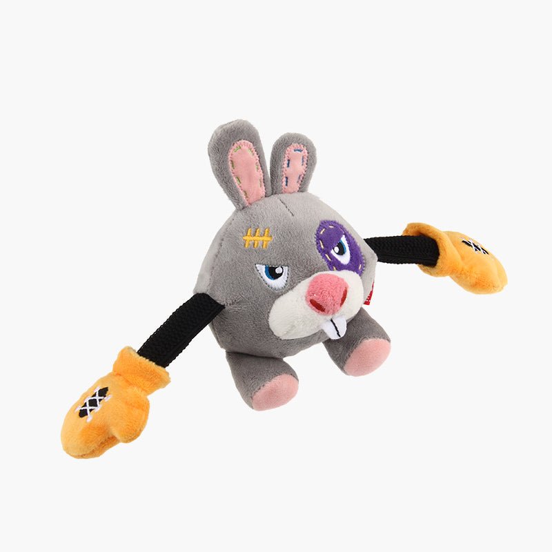 Gigwi Pet Rock Zoo Bungee Plush Dog Toy - Rabbit - CreatureLand