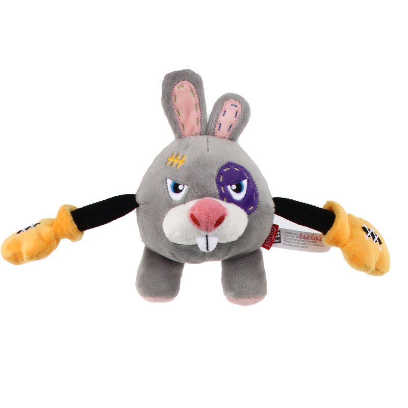 Gigwi Pet Rock Zoo Bungee Plush Dog Toy - Rabbit - CreatureLand