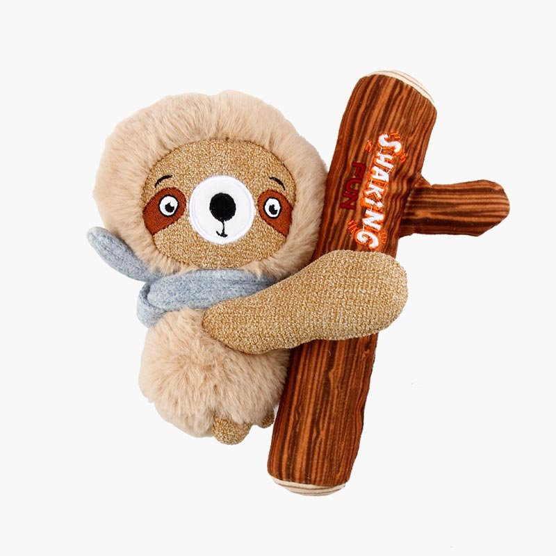 Gigwi Pet Shaking Fun 2-In-1 Plush Dog Toy - Sloth - CreatureLand