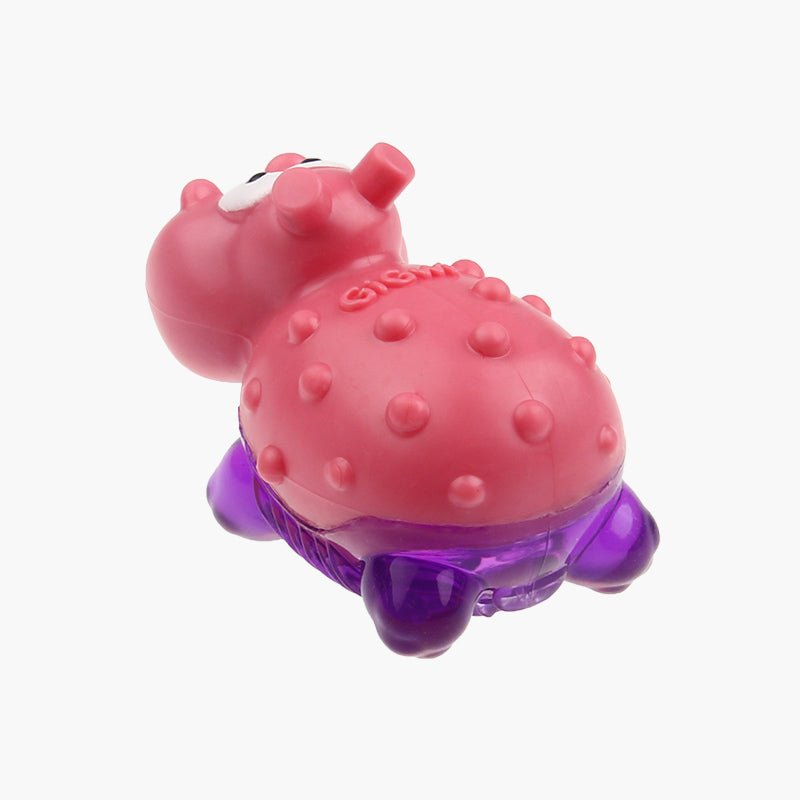 Gigwi Pet Suppa Puppa Hippo TPR Dog Toy - Pink/ Clear Purple - CreatureLand