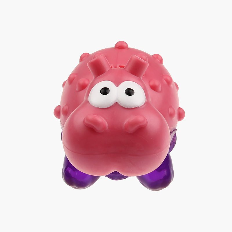 Gigwi Pet Suppa Puppa Hippo TPR Dog Toy - Pink/ Clear Purple - CreatureLand