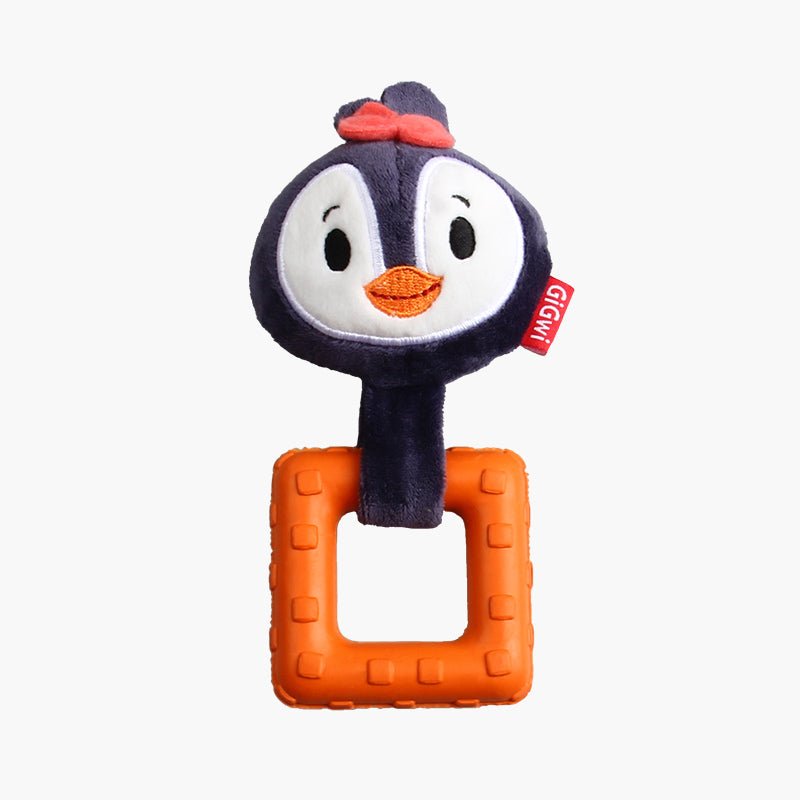 Gigwi Pet Suppa Puppa TPR Ring Plush Dog Toy - Penguin - CreatureLand