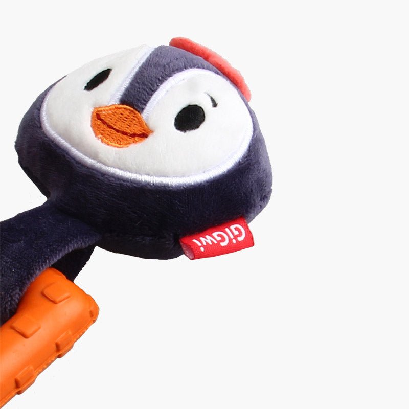 Gigwi Pet Suppa Puppa TPR Ring Plush Dog Toy - Penguin - CreatureLand