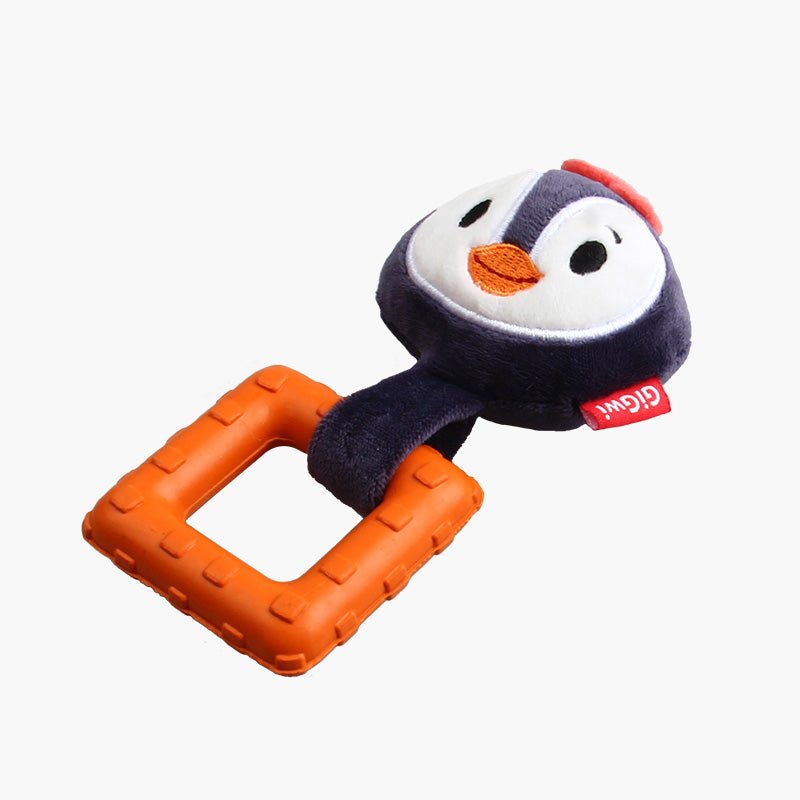 Gigwi Pet Suppa Puppa TPR Ring Plush Dog Toy - Penguin - CreatureLand