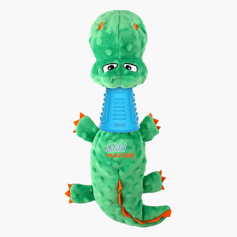 Gigwi Pet Wild Hunter Interactive Plush Dog Toy - Crocodile - CreatureLand