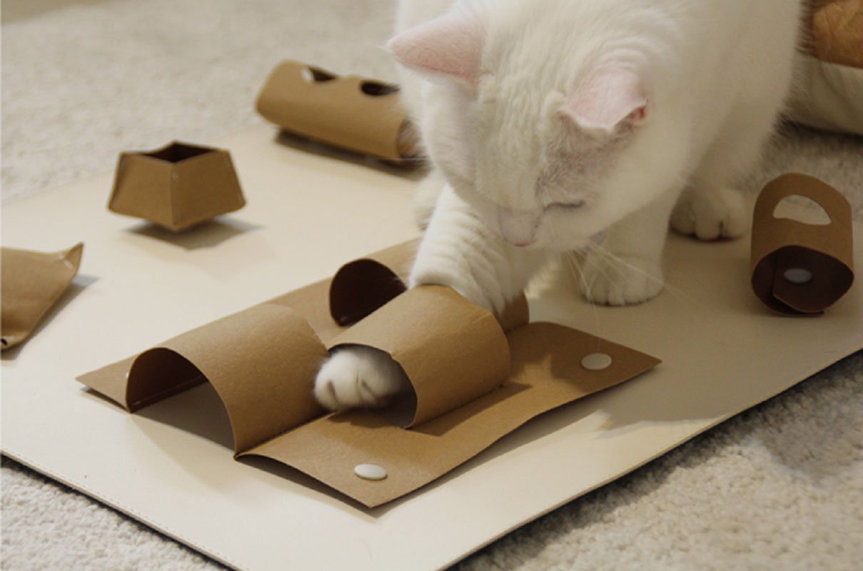 Gotta Go Home Vegan Leather Cat Puzzle Mat ( Cat-Ch ) - Large - CreatureLand