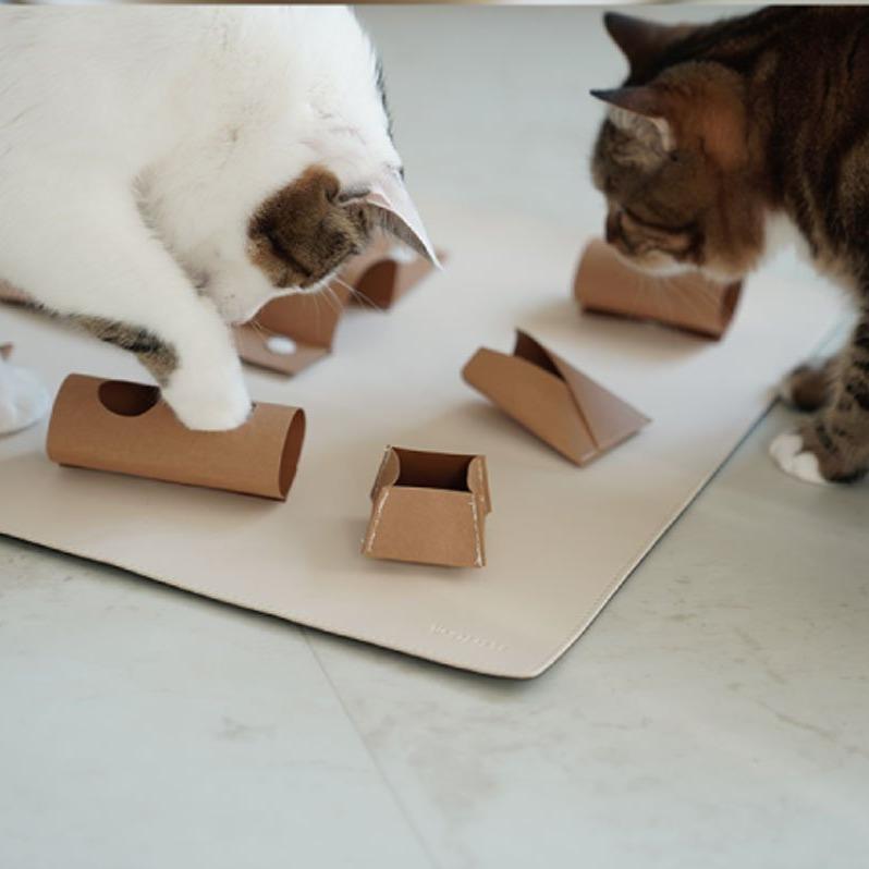 Gotta Go Home Vegan Leather Cat Puzzle Mat ( Cat-Ch ) - Large - CreatureLand