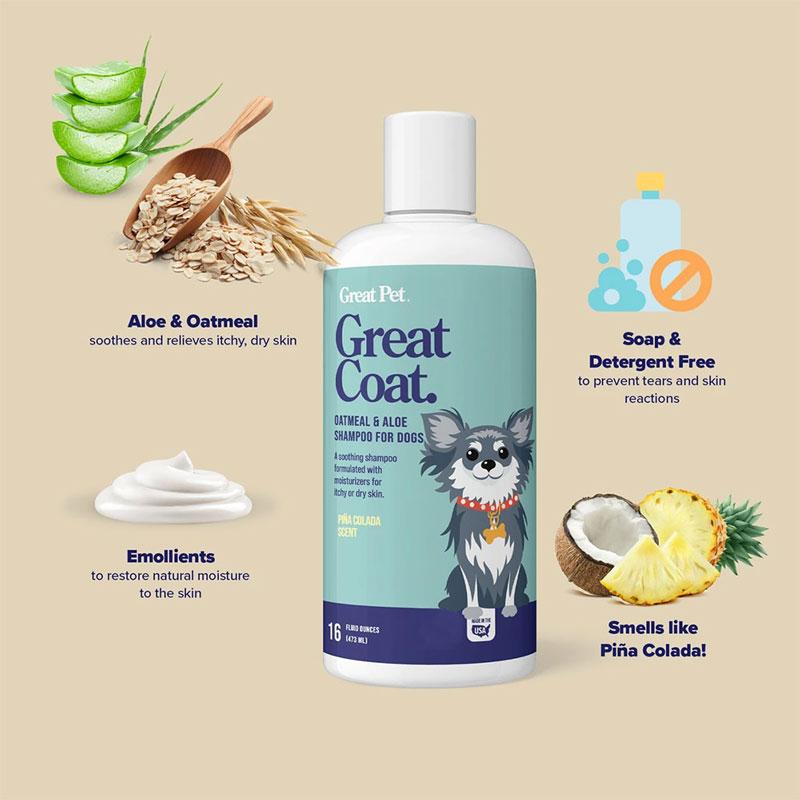 Great Pet® Great Coat Oatmeal and Aloe Dog Shampoo - 473ml - CreatureLand