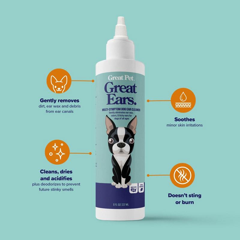 Great Pet® Great Ears Multi-Symptom Dog Ear Cleaner - 237ml - CreatureLand