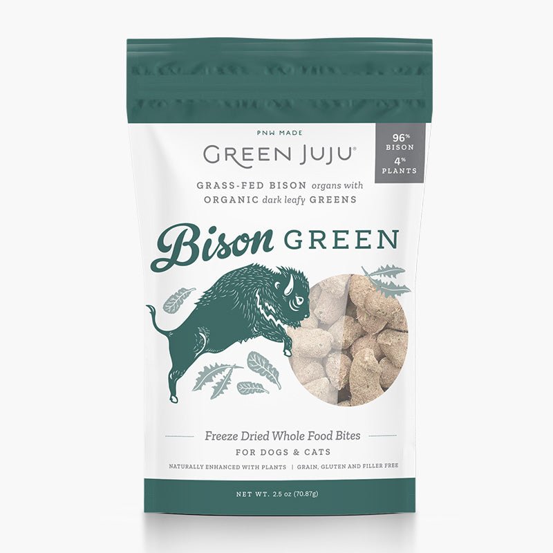 Green Juju Bison Green Freeze Dried Whole Food Bites - CreatureLand