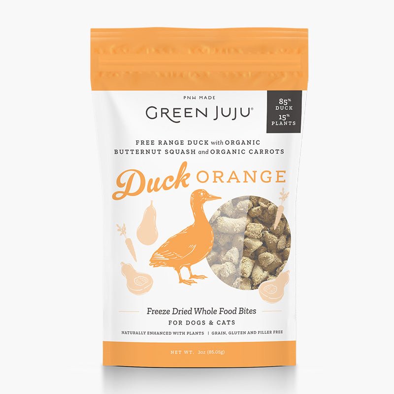 Green Juju Duck Orange Freeze Dried Whole Food Bites - CreatureLand