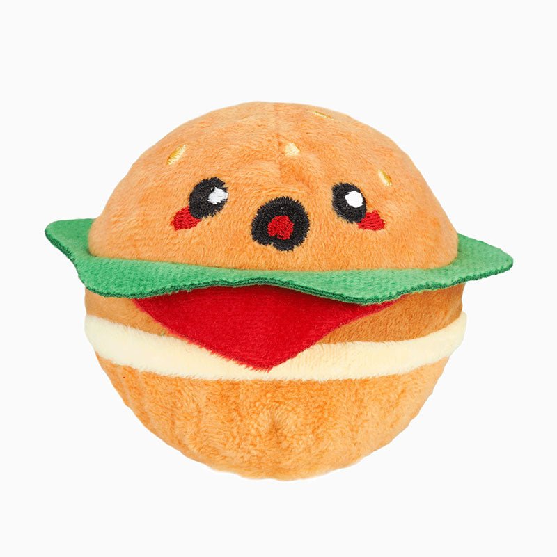 HugSmart Food Party – Hamburger Squeaker Toy - CreatureLand