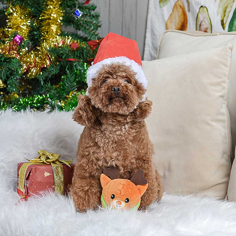 HugSmart Happy Woofmas – Reindeer Squeaker Toy - CreatureLand