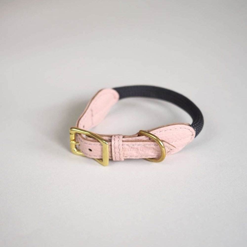 Hunting Pony PONY MACARONI LEATHER DOG COLLAR - PINK - CreatureLand