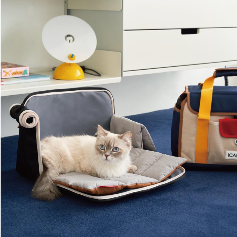 iCandor Fluffy Pet Carrier Cushion - Brown/Grey (2 Sizes) - CreatureLand