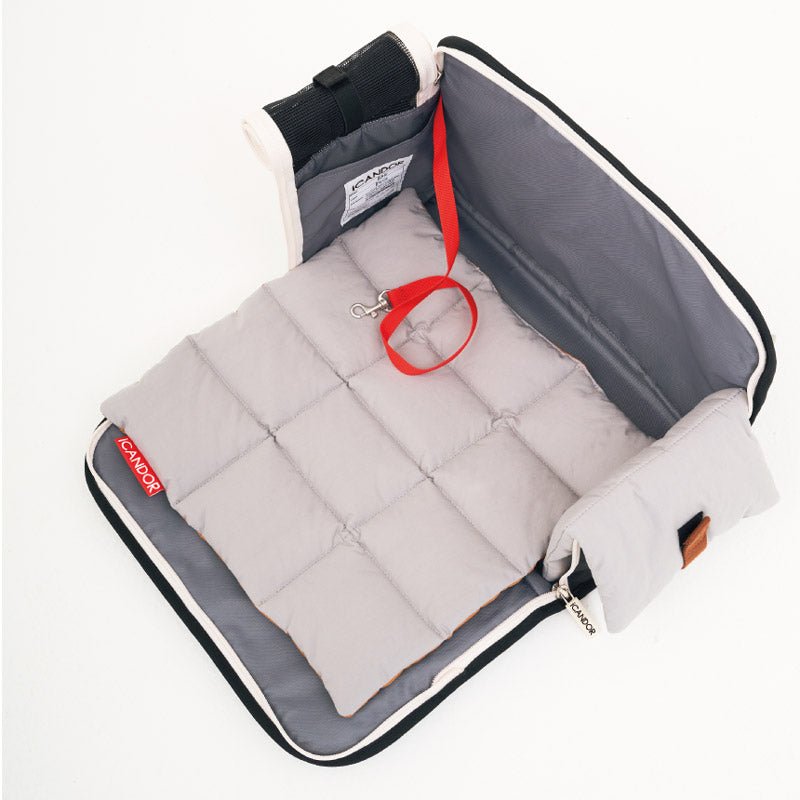 iCandor Fluffy Pet Carrier Cushion - Brown/Grey (2 Sizes) - CreatureLand