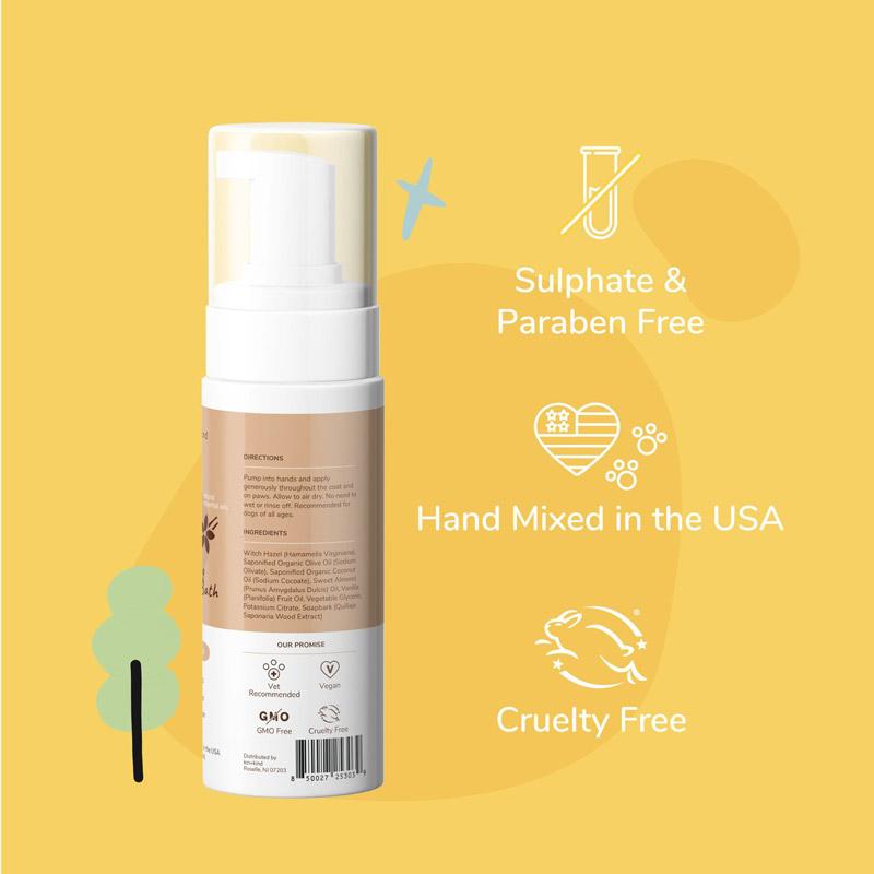 Kin+Kind Soothing Almond+Vanilla Waterless Foaming Shampoo For Dogs- 236ml - CreatureLand